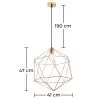 Buy Retro Design Wire Hanging Lamp Gold 59911 - in the UK