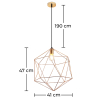 Buy Retro Design Wire Hanging Lamp Gold 59911 - in the UK