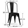 Buy Grey Hairpin 120x90 Dining Table + X4 Bistrot Metalix Chair Black 59923 in the United Kingdom