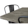 Buy Grey Hairpin 120x90 Dining Table + X4 Bistrot Metalix Chair Black 59923 - prices