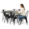 Buy Grey Hairpin 150x90 Dining Table + X6 Bistrot Metalix Chair Black 59924 - prices