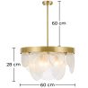 Buy Design Glass Hanging Lamp - Loren Gold 59928 in the United Kingdom