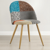 Buy Dining Chair Accent Patchwork Upholstered Scandi Retro Design Wooden Legs - Bennett Amy Multicolour 59933 - prices