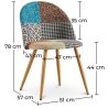 Buy Dining Chair Accent Patchwork Upholstered Scandi Retro Design Wooden Legs - Bennett Amy Multicolour 59933 with a guarantee
