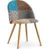 Buy Dining Chair Accent Patchwork Upholstered Scandi Retro Design Wooden Legs - Bennett Amy Multicolour 59933 - prices