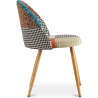 Buy Dining Chair Accent Patchwork Upholstered Scandi Retro Design Wooden Legs - Bennett Amy Multicolour 59933 at MyFaktory