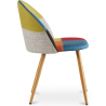 Buy Dining Chair Accent Patchwork Upholstered Scandi Retro Design Wooden Legs - Bennett Fiona Multicolour 59934 at MyFaktory