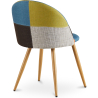 Buy Dining Chair Accent Patchwork Upholstered Scandi Retro Design Wooden Legs - Bennett Fiona Multicolour 59934 in the United Kingdom