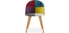 Buy Dining Chair Accent Patchwork Upholstered Scandi Retro Design Wooden Legs - Bennett Jay Multicolour 59935 in the United Kingdom