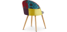 Buy Dining Chair Accent Patchwork Upholstered Scandi Retro Design Wooden Legs - Bennett Jay Multicolour 59935 - in the UK