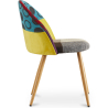 Buy Dining Chair Accent Patchwork Upholstered Scandi Retro Design Wooden Legs - Bennett Jay Multicolour 59935 at MyFaktory