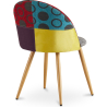Buy Dining Chair Accent Patchwork Upholstered Scandi Retro Design Wooden Legs - Bennett Jay Multicolour 59935 in the United Kingdom