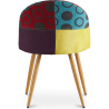 Buy Dining Chair Accent Patchwork Upholstered Scandi Retro Design Wooden Legs - Bennett Jay Multicolour 59935 home delivery