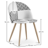 Buy Dining Chair - Upholstered in Black and White Patchwork - Bennett White / Black 59937 at MyFaktory