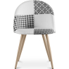 Buy Dining Chair - Upholstered in Black and White Patchwork - Bennett White / Black 59937 - in the UK