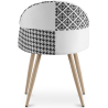 Buy Dining Chair - Upholstered in Black and White Patchwork - Bennett White / Black 59937 - in the UK
