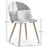 Buy Dining Chair - Upholstered in Black and White Patchwork - Bennett White / Black 59937 - in the UK