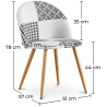 Buy Dining Chair - Upholstered in Black and White Patchwork - Bennett White / Black 59937 with a guarantee