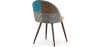 Buy Dining Chair Accent Patchwork Upholstered Scandi Retro Design Dark Wooden Legs - Bennett Amy Multicolour 59938 home delivery