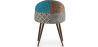 Buy Dining Chair Accent Patchwork Upholstered Scandi Retro Design Dark Wooden Legs - Bennett Amy Multicolour 59938 with a guarantee