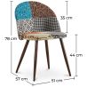 Buy Dining Chair Accent Patchwork Upholstered Scandi Retro Design Dark Wooden Legs - Bennett Amy Multicolour 59938 - in the UK