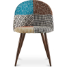 Buy Dining Chair Accent Patchwork Upholstered Scandi Retro Design Dark Wooden Legs - Bennett Amy Multicolour 59938 - in the UK
