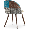 Buy Dining Chair Accent Patchwork Upholstered Scandi Retro Design Dark Wooden Legs - Bennett Amy Multicolour 59938 in the United Kingdom