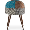 Buy Dining Chair Accent Patchwork Upholstered Scandi Retro Design Dark Wooden Legs - Bennett Amy Multicolour 59938 home delivery