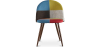Buy Dining Chair Accent Patchwork Upholstered Scandi Retro Design Dark Wooden Legs - Bennett Fiona Multicolour 59939 in the United Kingdom