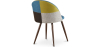 Buy Dining Chair Accent Patchwork Upholstered Scandi Retro Design Dark Wooden Legs - Bennett Fiona Multicolour 59939 - in the UK