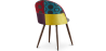 Buy Dining Chair Accent Patchwork Upholstered Scandi Retro Design Dark Wooden Legs - Bennett Jay Multicolour 59940 in the United Kingdom