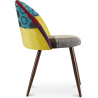 Buy Dining Chair Accent Patchwork Upholstered Scandi Retro Design Dark Wooden Legs - Bennett Jay Multicolour 59940 at MyFaktory