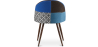 Buy Dining Chair Accent Patchwork Upholstered Scandi Retro Design Dark Wooden Legs - Bennett Piti Multicolour 59941 - in the UK