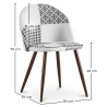 Buy Dining Chair - Upholstered in Black and White Patchwork - Bennett  White / Black 59942 home delivery