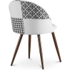 Buy Dining Chair - Upholstered in Black and White Patchwork - Bennett  White / Black 59942 in the United Kingdom