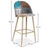 Buy Patchwork Upholstered Stool - Scandinavian Style - Bennett  Multicolour 59943 - in the UK