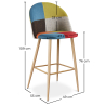 Buy Patchwork Upholstered Stool - Scandinavian Style - Bennett Multicolour 59944 - in the UK