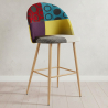 Buy Patchwork Upholstered Stool - Scandinavian Style - Bennett Multicolour 59945 - prices