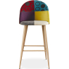Buy Patchwork Upholstered Stool - Scandinavian Style - Bennett Multicolour 59945 in the United Kingdom