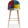 Buy Patchwork Upholstered Stool - Scandinavian Style - Bennett Multicolour 59945 - in the UK