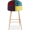 Buy Patchwork Upholstered Stool - Scandinavian Style - Bennett Multicolour 59945 in the United Kingdom
