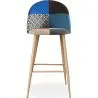 Buy Patchwork Upholstered Stool - Scandinavian Style - Bennett Multicolour 59946 - in the UK