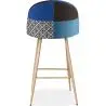 Buy Patchwork Upholstered Stool - Scandinavian Style - Bennett Multicolour 59946 in the United Kingdom