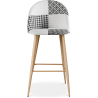 Buy Patchwork Upholstered Stool - Scandinavian Style - Black and White - Bennett  White / Black 59947 - in the UK