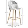 Buy Patchwork Upholstered Stool - Scandinavian Style - Black and White - Bennett  White / Black 59947 home delivery