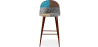 Buy Patchwork Upholstered Bar Stool Scandinavian Design with Dark Metal Legs - Bennett Amy Multicolour 59948 in the United Kingdom