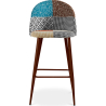 Buy Patchwork Upholstered Bar Stool Scandinavian Design with Dark Metal Legs - Bennett Amy Multicolour 59948 - in the UK