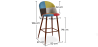 Buy Patchwork Upholstered Bar Stool Scandinavian Design with Dark Metal Legs - Bennett Fiona Multicolour 59949 at MyFaktory