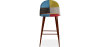 Buy Patchwork Upholstered Bar Stool Scandinavian Design with Dark Metal Legs - Bennett Fiona Multicolour 59949 in the United Kingdom