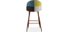 Buy Patchwork Upholstered Bar Stool Scandinavian Design with Dark Metal Legs - Bennett Fiona Multicolour 59949 - in the UK